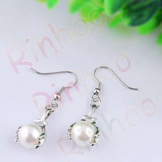Free imitate pearl alloy earrings 12pairs+dispaly  