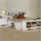   Monterey White Queen Wood Platform Storage Bed 3 Piece Bedroom Set