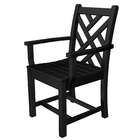   Recycled Chippendale Outdoor Patio Dining Arm Chair   Black