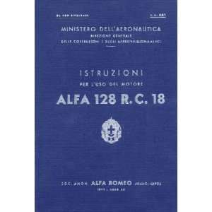   128 R. C. 18 Aircraft Engine Instruction Manual Alfa Romeo 128 Books