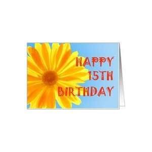    Happy yellow flower card for a 15 year old Card Toys & Games