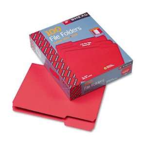 File Folders 1/3 Cut Top Tab Letter Red 100 Electronics