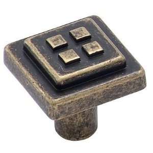  Amerock BP4454 R2 1.13 in. Square Knob   Weathered Brass 