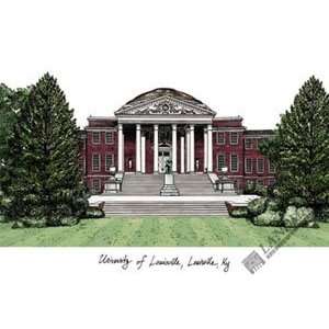 University of Louisville Campus Images Lithograph 