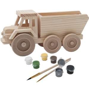  Toy Dump Truck 3D Wood Paint Kit Toys & Games