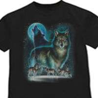 Wolves tshirt Wolf howling at the moon Nature T shirt  