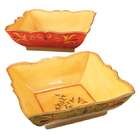   Home Furnishings Pack of 4 Vibrant Scalloped Edge Square Serving Bowls