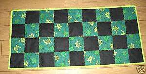 JUMPING FROGS TABLE QUILT~HANDMADE~  