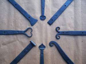 Blacksmith Forged (18 inch) Wrought Iron Strap Hinges  