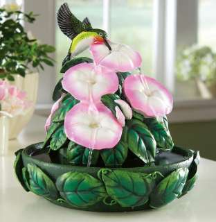   Hummingbird Floral Hand Painted Decorative Indoor Fountain New  