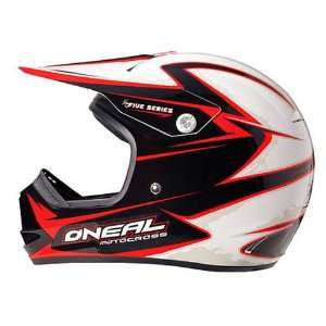  ONeal 5 Series Friction Motorcycle Helmet   White/Red 