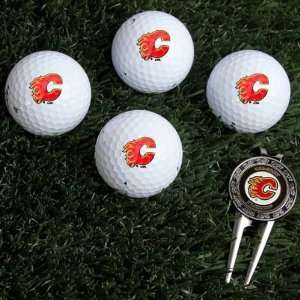 NHL Calgary Flames Four Golf Ball Gift Set  Sports 
