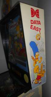 The Simpsons Data East 1990 Pinball Machine, Excellent Cabinet, Plays 