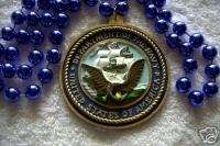DEPARTMENT of the NAVY MEDALLION MILITARY MARDI GRAS NECKLACE BEAD 