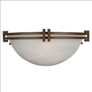   Brown Half Moon Wall Sconce with Frosted Faux Alabaster Glass Shade