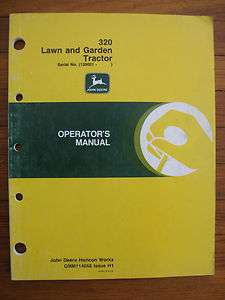 John Deere 320 Lawn Tractor operators manual JDH1  