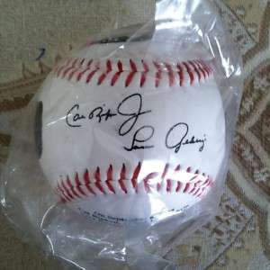 Lou Gehrig Cal Ripken Jr Signed Replica Baseball  