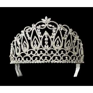 Second Glance Fashions Silver Crystal Rhinestone Pageant Crown Tiara 