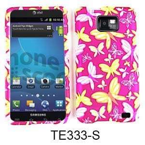   COVER FOR SAMSUNG GALAXY S II / ATTAIN I777 TRANS BUTTERFLIES ON PINK