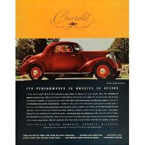  1935 Ad Chevrolet Cars Master De Luxe Sport Coupe Red 