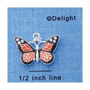  C3547 tlf   Large Monarch Butterfly with 6 AB Swarovski 