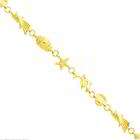 FindingKing 14K Yellow Gold Sea Life Link Bracelet Jewelry 8