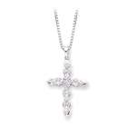 Katarina 14K White Gold 1/2 ct. Diamond Cross Pendant with Chain