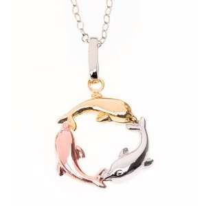 Jewelry For Trees 14KT Yellow & Rose Gold & Sterling Silver Dolphin 