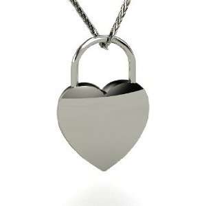  Heart Lock, Platinum Necklace Jewelry