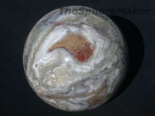    LAGUNA LACE AGATE SPHERE BANDED GEMSTONE CRYSTAL BALL MEXICO 4.4D