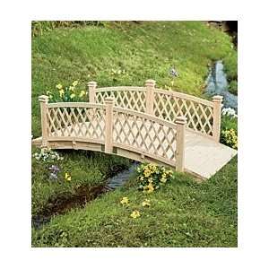  4L Wooden Garden Foot Bridge With Latticework Sides 