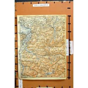  1923 MAP TIROL BREGENZ MAIENFELD RORSCHACH LINDAU