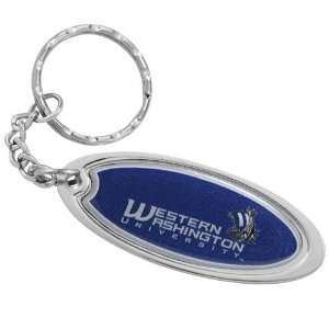  NCAA Western Washington Vikings Domed Oval Keychain 