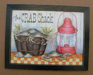 The Crab Shack Nautical Basket Framed Country Picture  