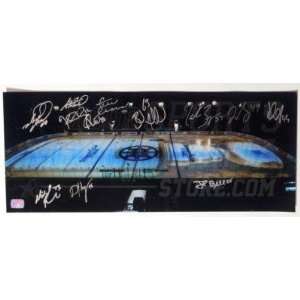  Boston Bruins Signed Stanley Cup Ice 8x20 Chara Marchand 