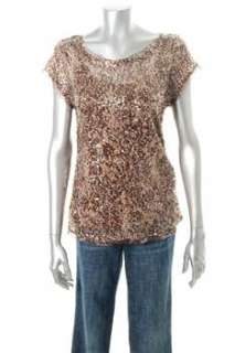 INC NEW Brown Embellished Blouse Sale Top L  