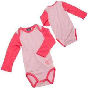  Merino Wool Long Sleeve Onesie Pink XXS 3 9m Baby