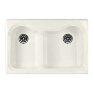   Bowl 60/40 Kitchen Sink with Small Bowl on Left and 3 Faucet Holes 693