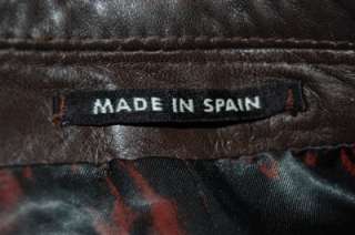 Corte Ingles Spanish Leather Jacket Coat Mens Large 42  