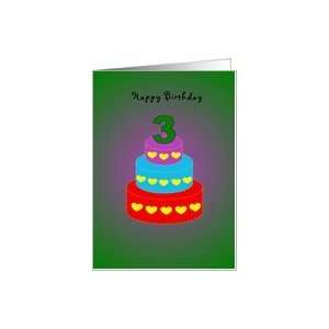  3 Year Old Birthday Card   Cake Card Toys & Games
