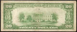 1929 $20 DOLLAR BILL PHILADELPHIA NATIONAL BANK NOTE OLD PAPER MONEY S 