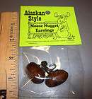 Alaska Moose Nugget Earrings, Fun Natural Alaskan Gift