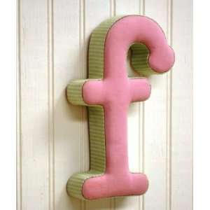  Pink and Green Fabric Wall Letter   f Baby