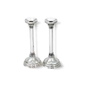  Sterling Silver Shabbat Candlesticks with Drop Shape 