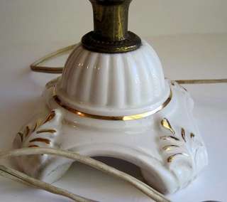   Style 2 Handle Porcelain Urn Table Lamp Cottage Rose Gold Trim  