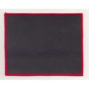 Blank Patch 6x4.75 Black Background Red Border Heat Seal Back NEW For 
