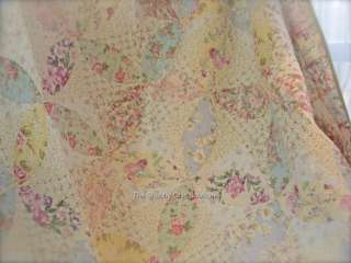 Shabby French Chic Country Patchwork 4P Full Queen Quilt, Shams, Toss 