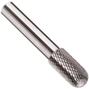  Series Cylindrical Carbide Bur, Uncoated (Bright) Finish, Diamond 
