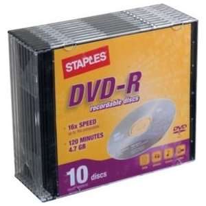  Staples DVD R Recordable Discs, 10/Pack Electronics