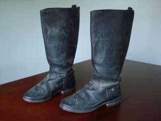 Vintage Motorcycle Tall Black Leather Riding Engineer Mens Boots Size 